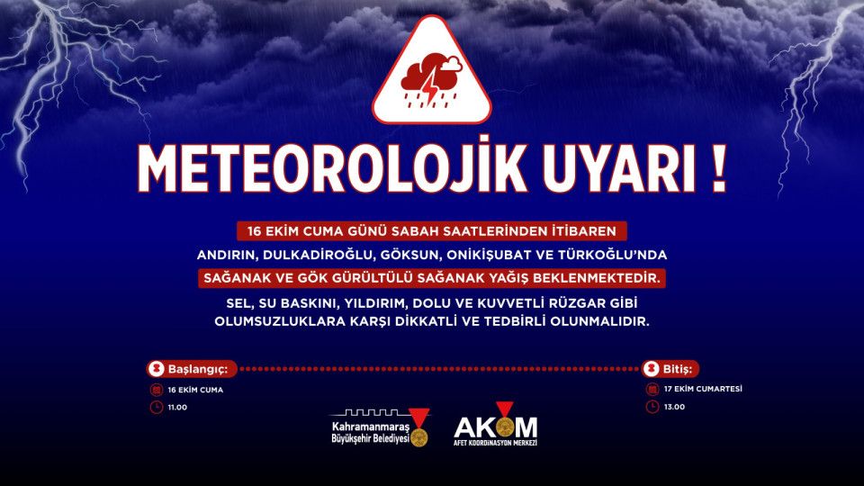 Vatandaşların Dikkatine! 5 İlçede Kuvvetli Sağanak Yağış Uyarısı